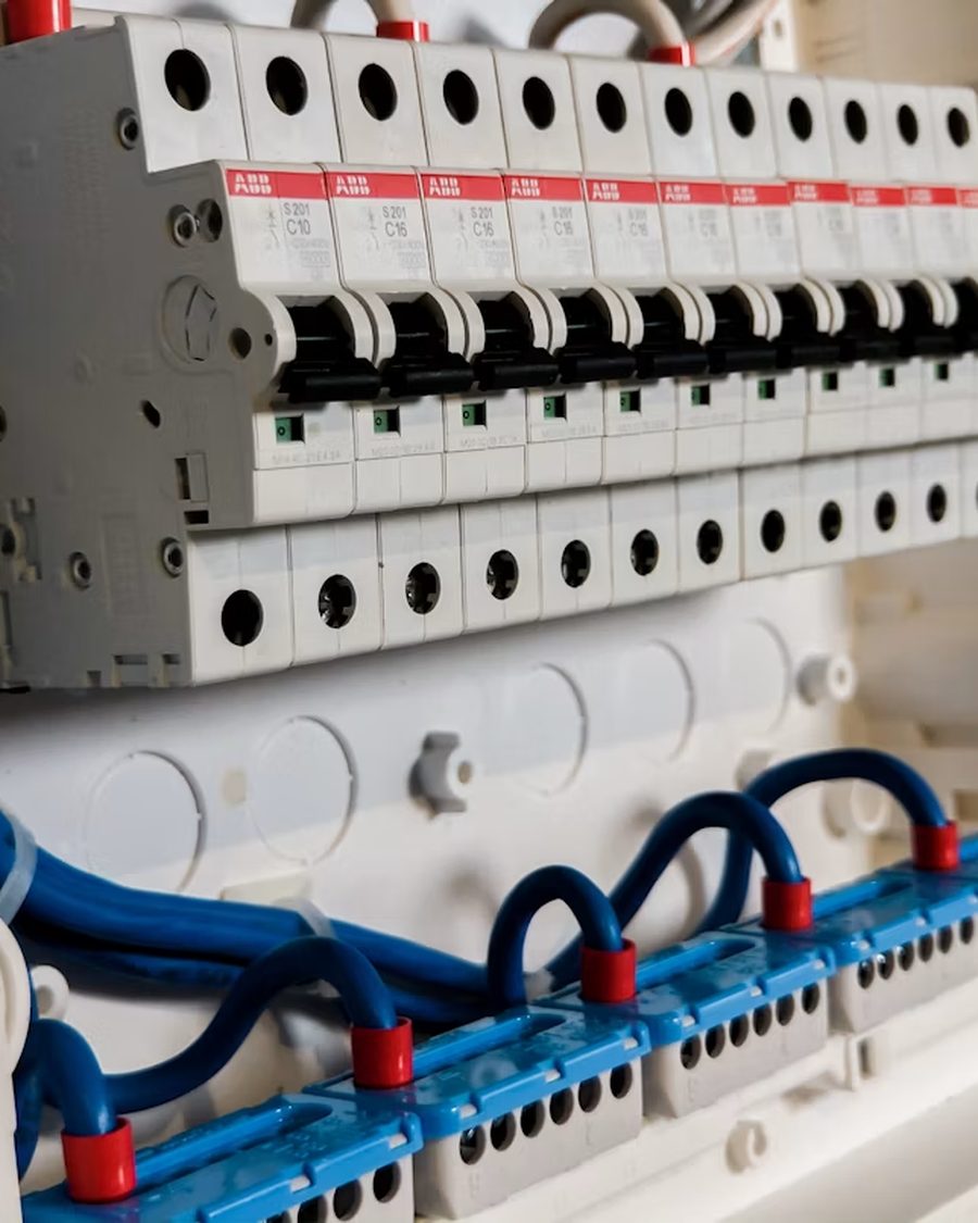 RCBO bank — distribution board